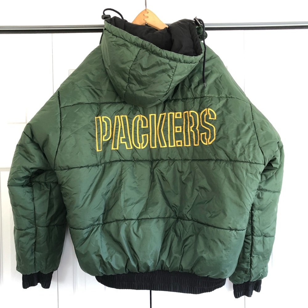 SOLD - Vintage Pro Player Reversable Greenbay Coat - Picture 8 of 8